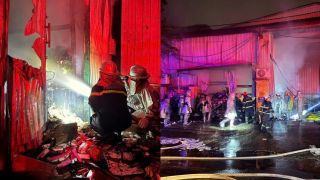 Hiện trường cháy kho hàng tại cụm công nghiệp Từ Liêm trong đêm: Thống kê thiệt hại tài sản? 