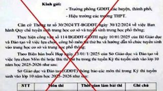 Sở GD-ĐT lên tiếng xác minh thông tin chốt môn thi thứ 3 vào lớp 10 đang tràn lan trên MXH
