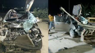 Clip va chạm mạnh khiến xe ô tô biến dạng, đầu xe vỡ nát: Tài xế bước ra trong tình trạng gây sốc