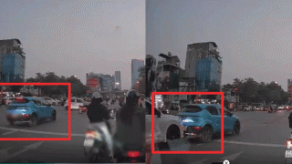 Hà Nội: Cái kết ‘đắng’ cho tài xế ô tô vượt đèn đỏ, thấy CSGT liền hoảng loạn lùi xe gây va chạm mạnh