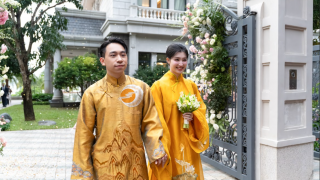 Lễ cưới của Phương Nhi – Thiếu gia Minh Hoàng: Cặp đôi lộ diện trong áo dài truyền thống trang nhã