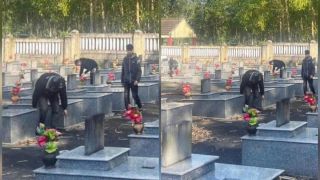 Dàn hàng ngang chụp ảnh khoe ‘chiến tích’ trên đường, nhóm quái xế bị đưa đi dọn nghĩa trang