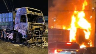 Container bốc cháy sau va chạm với xe máy, bé trai 6 tuổi bị mắc kẹt, hé lộ tình hình các nạn nhân