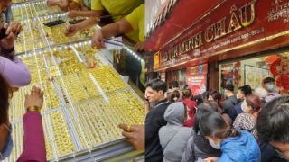 Giá vàng chiều 13/2  lao dốc sát 176 triệu, vỉa hè kín người xếp hàng nhưng khách chỉ cầm giấy hẹn trả sau