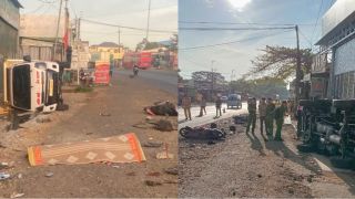 Tai nạn liên hoàn ở Tây Ninh khiến 3 người thương vong: Camera ghi lại khoảnh khắc ô tô bị hất văng