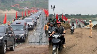 Phú Thọ: Cầu phao Đoan Hùng chính thức thông xe, loại phương tiện nào được phép lưu thông?