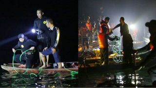 Tình hình tìm kiếm người mất tích vì lật tàu hồ Thác Bà, thợ lặn làm việc xuyên đêm trong khó khăn