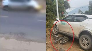 Hiện trường vụ tai nạn giữa xe máy và ô tô con ở Sơn La khiến một hiệu trưởng trường cấp 2 tử vong
