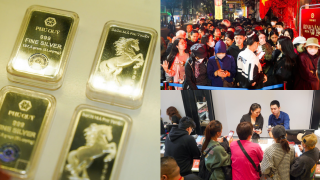 Bạc lên ngôi ngày Vía Thần Tài: Người dân xếp hàng trắng đêm thay vì vàng