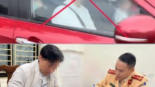 Công an triệu tập người đàn ông vừa lái ô tô vừa ôm trẻ trong lòng: Tài xế nói gì?