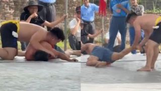 Clip ghi lại khoảnh khắc đô vật ngã bất động trên sới vật hội làng Hà Nội, hé lộ toàn bộ diễn biến