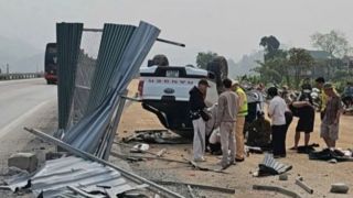 Hiện trường tai nạn trên cao tốc Nội Bài-Lào Cai: Thanh chắn đâm xuyên ngực tài xế, tử vong tại chỗ