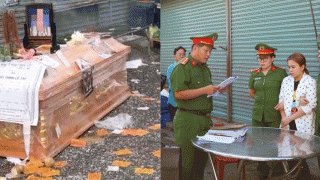 Diễn biến nóng vụ nhóm người đưa quan tài đến trước nhà chủ hụi, chuẩn bị di ảnh, vàng mã tang lễ
