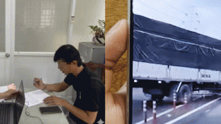 Clip cảnh tài xế xe tải ‘ngang nhiên’ băng qua dãy cọc tiêu phân làn để quay đầu xe gây bức xúc