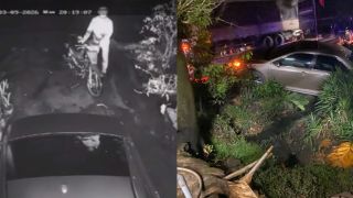 Camera ghi lại khoảnh khắc hiệu trưởng trường tiểu học bị ô tô của bạn lùi trúng, tông văng ra đường