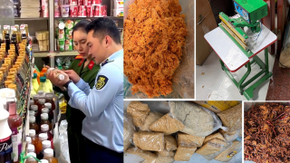 Thanh Hóa: Thu giữ gần 2 tấn ruốc cùng loạt đồ ăn vặt, nguyên liệu pha chế không rõ nguồn gốc