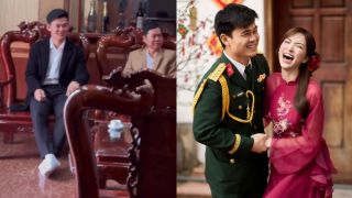 Khoảnh khắc Đại uý Thăng Văn Cương sang nhà thưa chuyện cưới Hoà Minzy, tiết lộ chi tiết liên quan tới ông nội 
