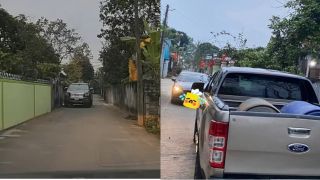 Nghệ An: Tài xế bán tải đỗ xe chắn đường còn thách thức ‘tự tìm cách mà đi’, công an vào cuộc