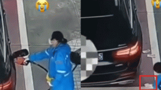 Clip nữ nhân viên trạm xăng bật khóc sau khi nhặt tiền chủ xe Mercedes ném xuống đất, cái kết cho tài xế