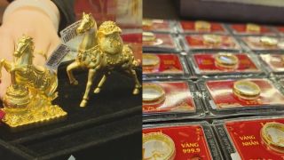 Giá vàng hôm nay (trưa 29/3) giảm sâu so với đầu tháng, SJC và nhẫn 9999 neo cao, chênh lệch với thế giới nới rộng