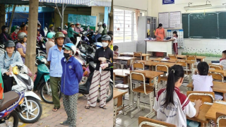 Phụ huynh chật vật xoay xở đưa đón con sau khi trường tạm dừng bán trú vì 148 học sinh nghi ngộ độc