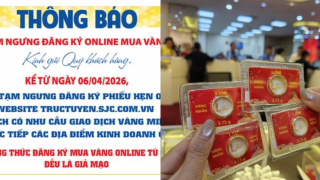 Giá vàng hôm nay 20/4: SJC dừng giao dịch mua vàng online, vàng miếng - vàng nhẫn đồng loạt giảm sâu