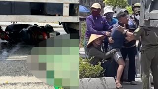 Hiện trường nữ sinh lớp 12 tử vong dưới gầm xe tải sau va chạm, người thân khóc ngất bên thi thể