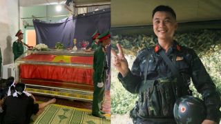 Toàn cảnh tang lễ Thượng úy Lê Văn Thắng trong 'Sao Nhập Ngũ' tại Nghệ An, người thân và đồng đội khóc nghẹn tiễn biệt