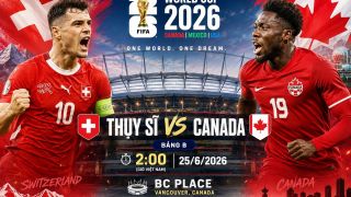 VTV trực tiếp bóng đá Thuỵ Sĩ vs Canada - Link xem trực tiếp World Cup 2026 hôm nay 25/6
