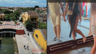 Clip nữ du khách mặc đồ xuyên thấu tại di tích Chùa Cầu, phản ứng gây chú ý của hướng dẫn viên?
