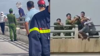 Nghệ An: Danh tính nam thanh niên 18 tuổi say rượu đòi nhảy cầu được công an cứu thành công