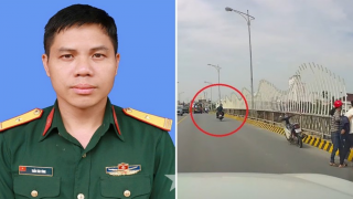 Camera ghi lại khoảnh khắc thiếu tá Trần Văn Tùng lao xuống sông cứu người, đã rõ lý do nam thanh niên nghĩ quẩn