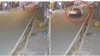 Xôn xao clip xe sang phóng như bay tông vào 1 xe máy khiến 2 người văng lên cao rồi bỏ trốn