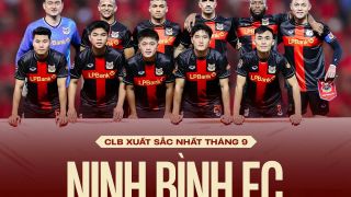 Vắng Hoàng Đức, Ninh Bình thâu tóm các danh hiệu của V.League trong tháng 9
