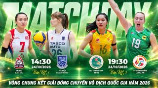 Lịch thi đấu bóng chuyền nữ VĐQG 2026 hôm nay 24/10: VTV BĐ Long An, Hà Nội Tasco tạo bất ngờ lớn?