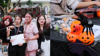 Hòa mình vào không khí náo nhiệt của phiên chợ Halloween trường Báo