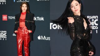 Hai chân dài SNSD 'chặt đẹp' trên thảm đỏ  MAMA 2021: Sooyoung 'o ép' vòng 1, Tiffany diện đồ ren