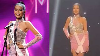 Lan truyền hình ảnh Ngọc Châu đứng thẫn thờ, buồn bã khi trượt top 16 Miss Universe 2022