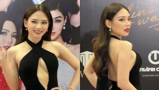 Hoa hậu Mai Phương khoe visual đỉnh cao với váy đen xẻ trước, hở sau