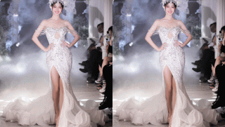 Á hậu Phương Nhi xuất hiện tựa thiên thần trong bộ váy cưới khiến netizen thích thú
