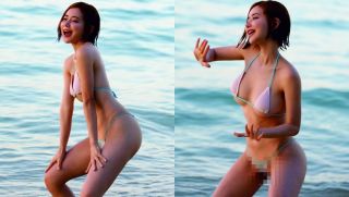 Nữ DJ xinh đẹp diện bikini nhỏ xíu, để lộ vùng nhạy cảm căng mọng khiến CĐM 'ngượng chín mặt'