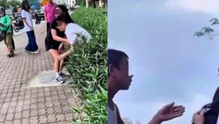 Xôn xao clip đôi nam nữ giằng co, nam thanh niên khóc nức nở cầu cứu 'bỏ tôi ra, cứu cháu với!'