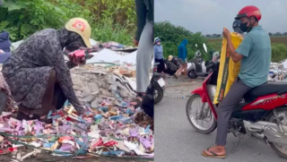 Hàng nghìn thỏi son bị vứt bỏ ven đường 'bốc hơi' sau 30 phút: Người dân mang bao đến gom sạch, MXH dậy sóng