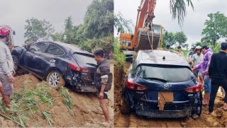 Tìm thấy chiếc ô tô chở 4 thanh niên vượt rào cảnh báo, bị nước lũ cuốn trôi mất tích suốt 4 ngày