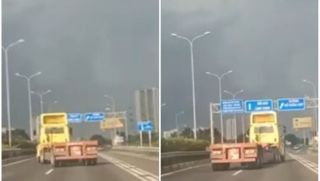 Clip ghi lại cận cảnh xe container lạng lách, đánh võng trên cao tốc TP.HCM khiến ai cũng khiếp sợ