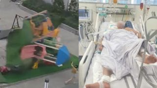 Giông lốc Hà Nội cuốn cầu trượt bay trúng người phụ nữ, 1 tháng giành giật sự sống, để lại chồng cùng 2 con nhỏ 