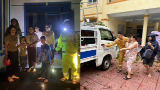 4 mẹ con trú bão trong nhà tắm, hoảng loạn vì mái tôn bị giật bay, bật khóc nức nở khi thấy công an