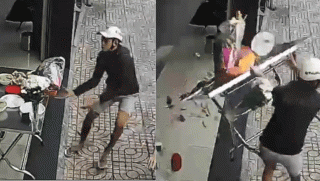 TP.HCM: Camera ghi lại cảnh 3 nam thanh niên chuyên giật bàn, đồ cúng cô hồn xuống đất rồi tẩu thoát
