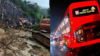 2 thi thể cuối cùng được đưa ra khỏi hiện trường vụ đá đè xe khách ở đèo Khánh Lê, phát hiện điểm sạt lở mới