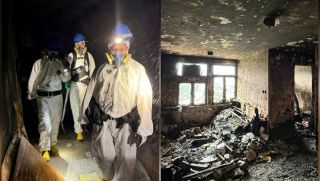 Hiện trường ám ảnh bên trong những căn hộ bị thiêu rụi trong vụ cháy chung cư ở Hong Kong